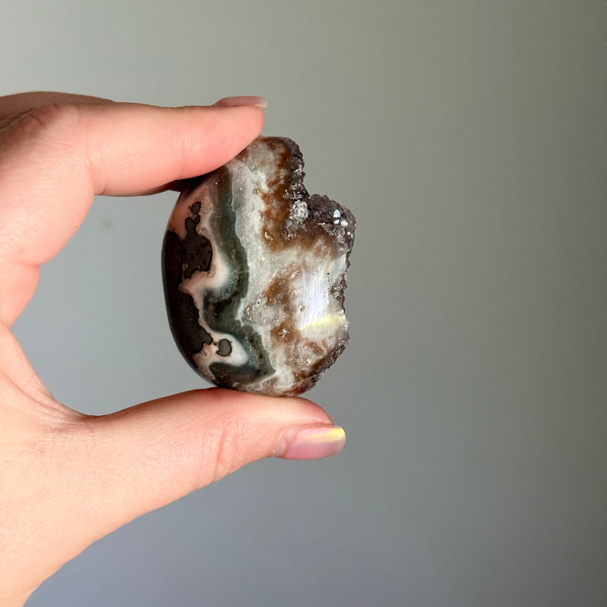 Small Amethyst Druzy Egg with Stand