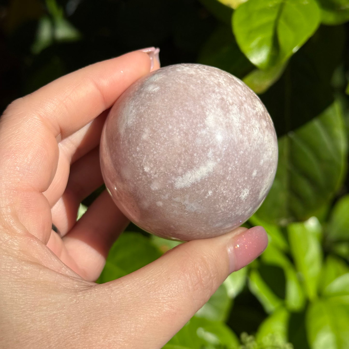 Pink Amethyst & Flower Agate Druzy Crystal Sphere