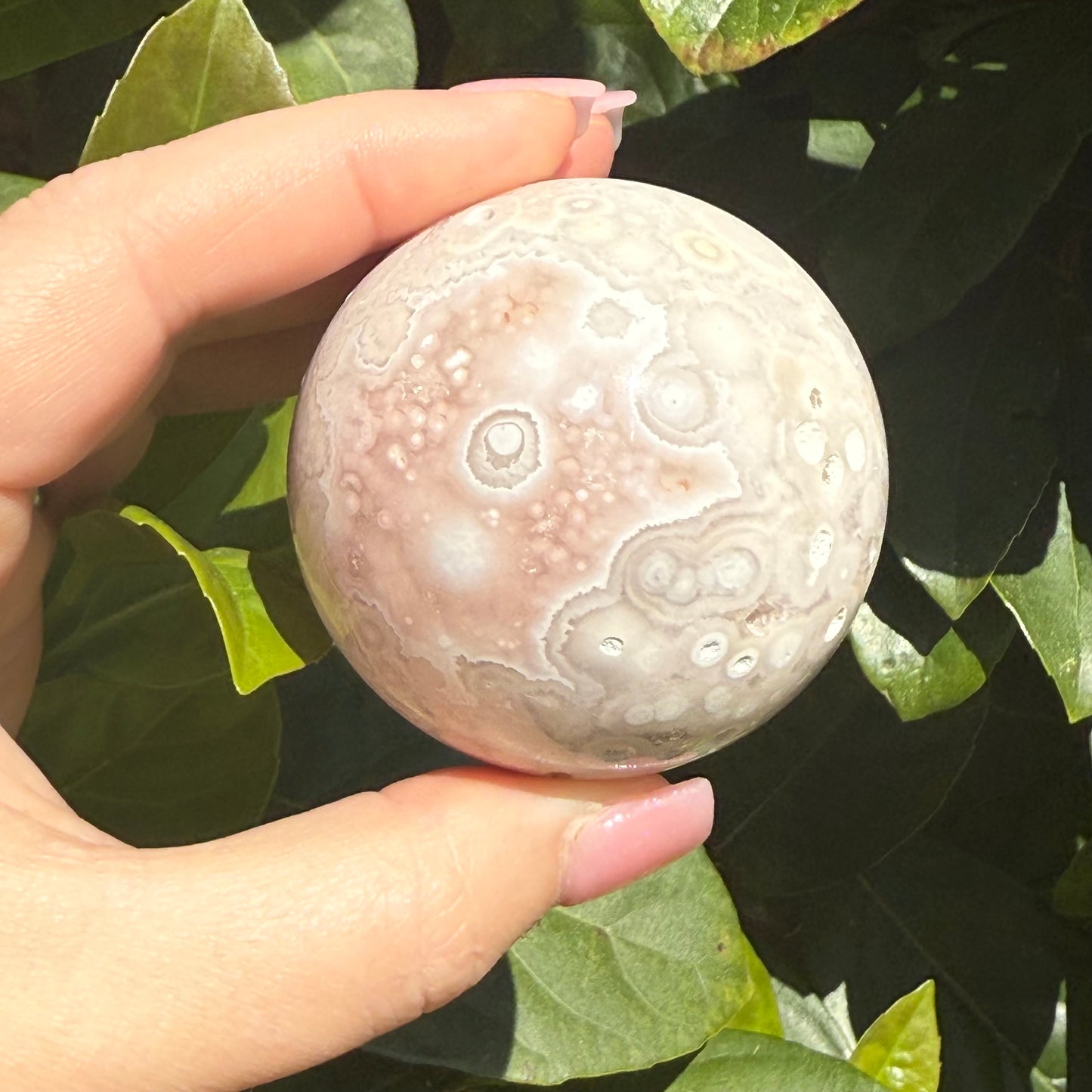 Pink Amethyst & Flower Agate Druzy Crystal Sphere