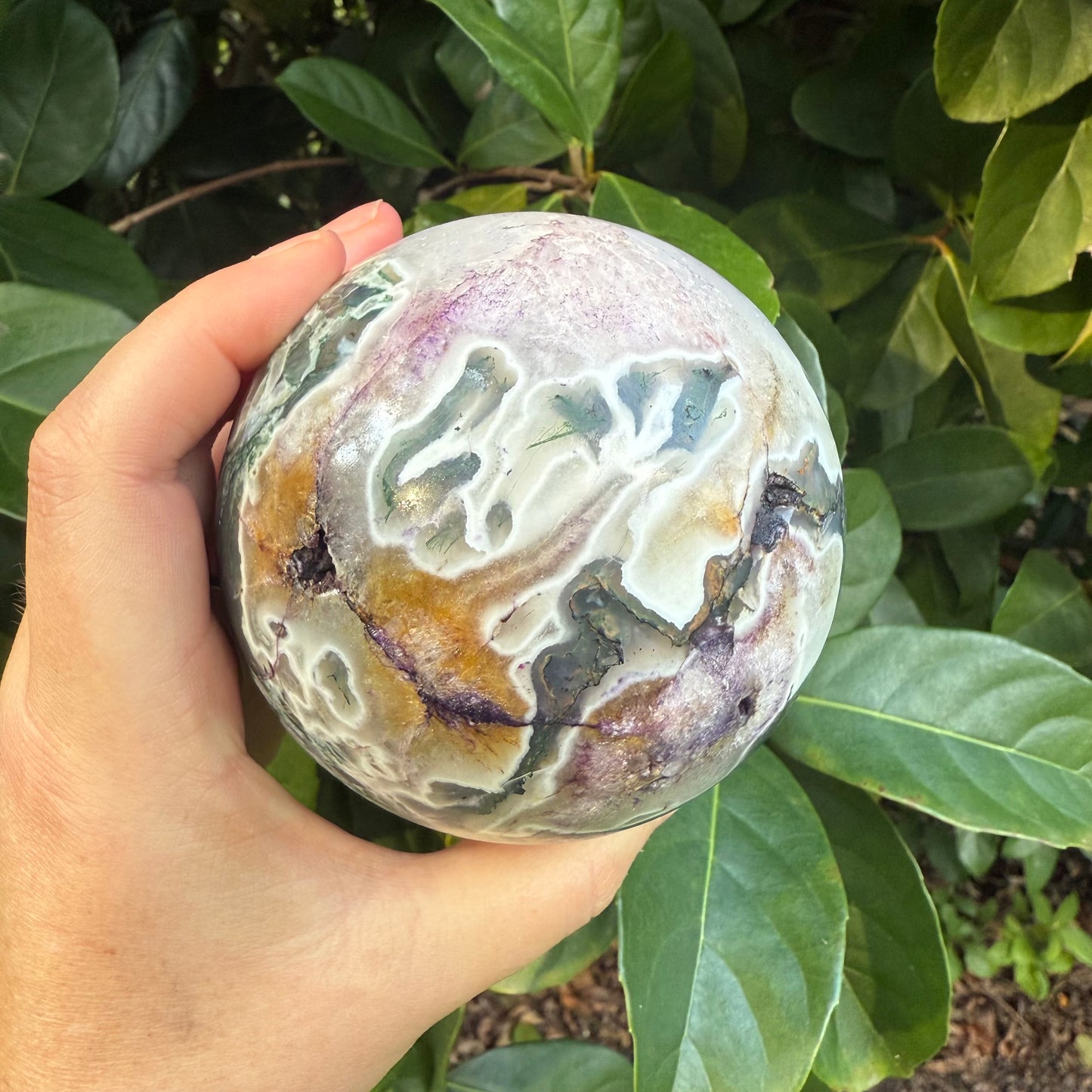 Moss Agate Crystal Sphere