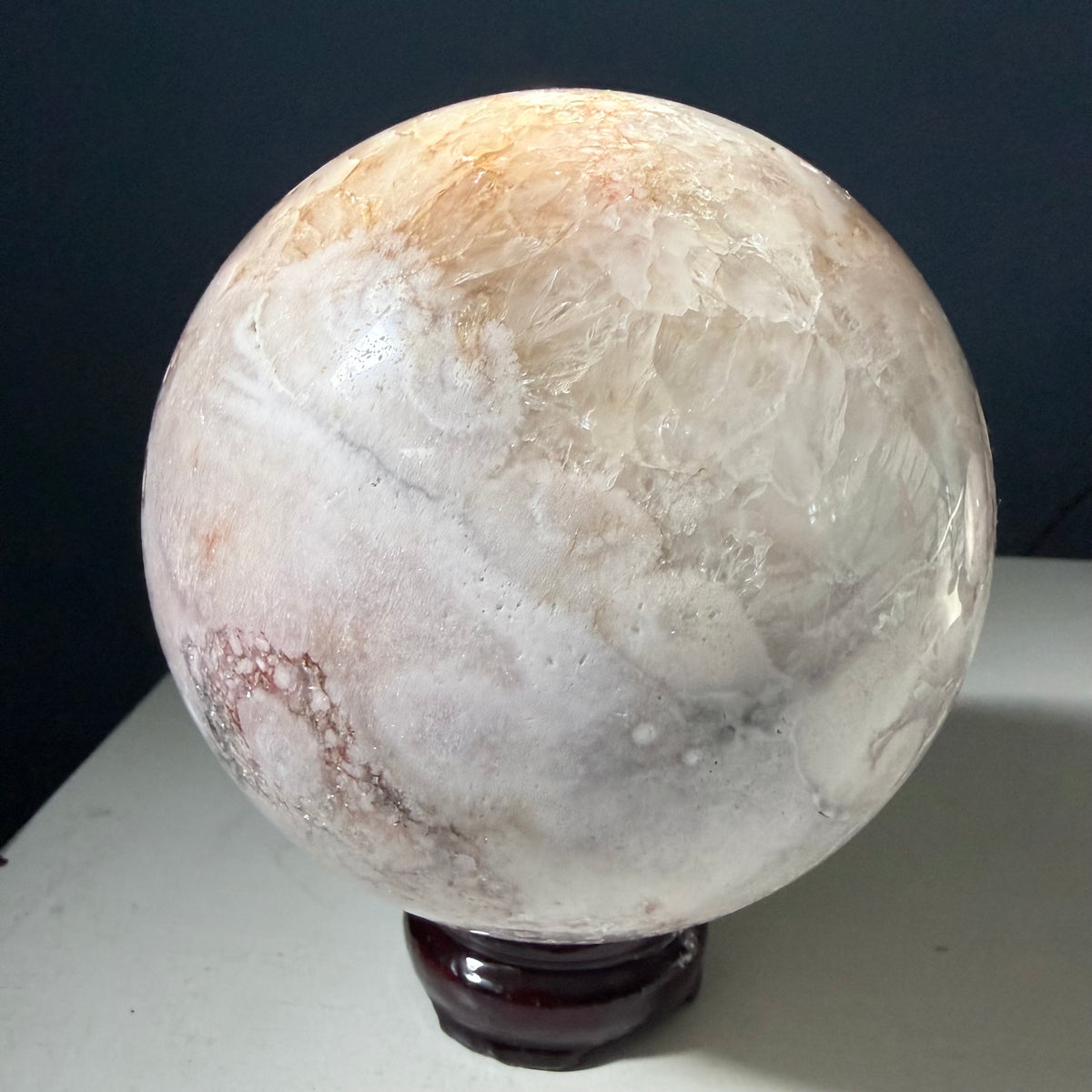 Pink Amethyst & Flower Agate Druzy Crystal Sphere 6lbs