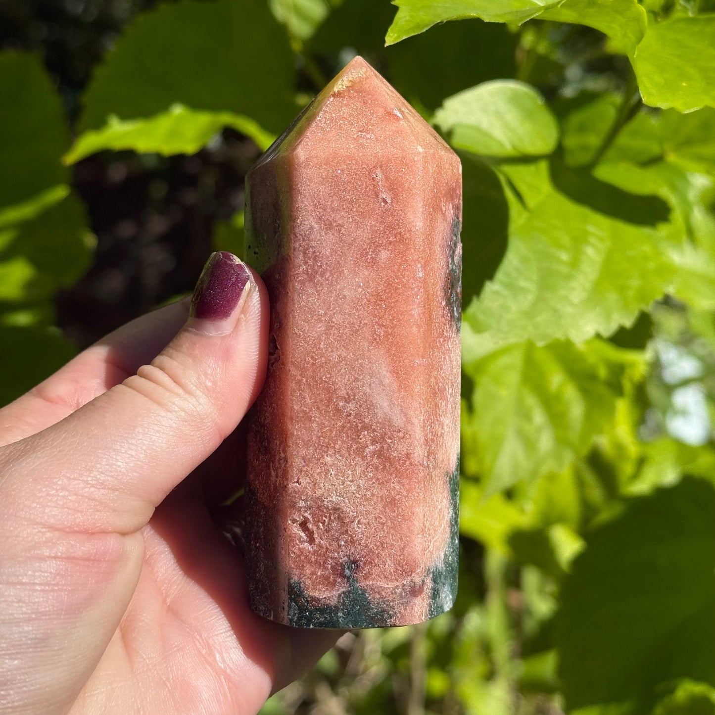 Pink Amethyst & Jasper Crystal Tower