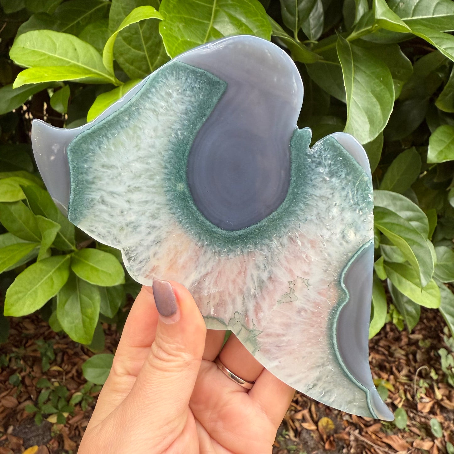 Natural Moss Agate Butterfly Crystal Wings