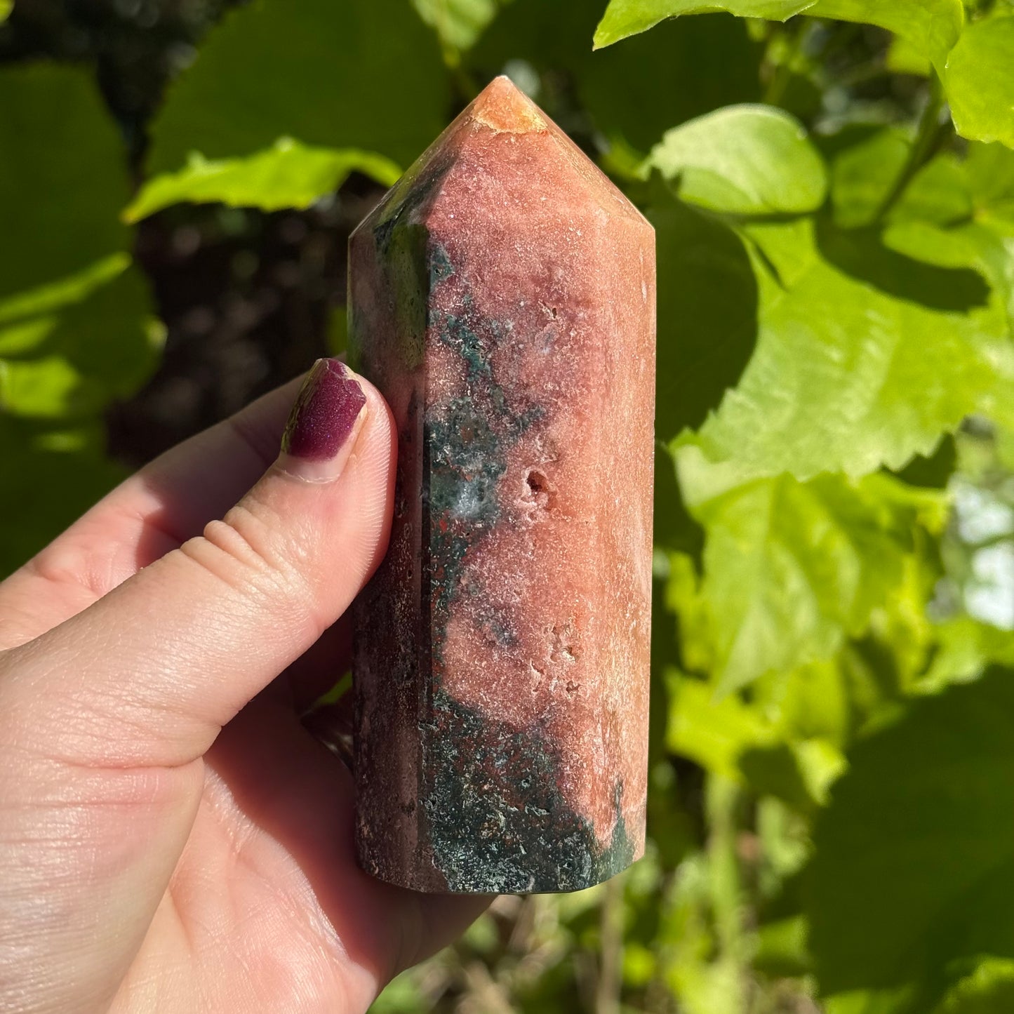 Pink Amethyst & Jasper Crystal Tower
