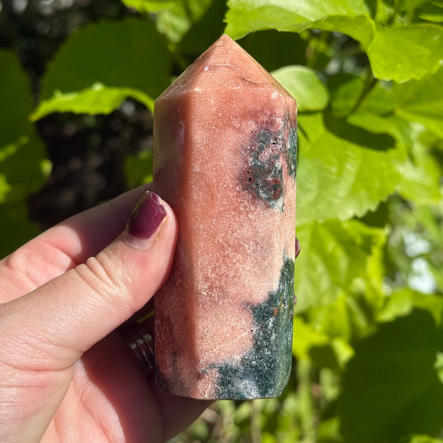 Pink Amethyst & Jasper Crystal Tower