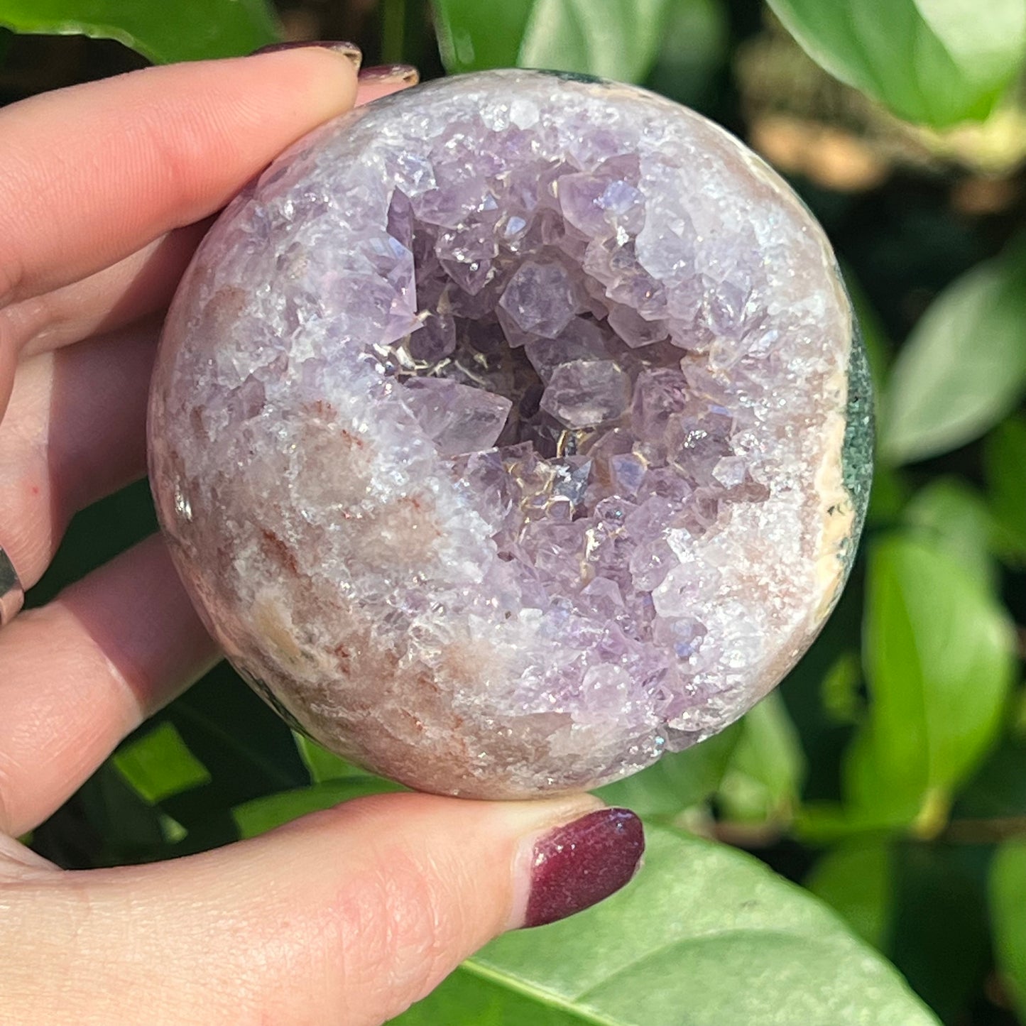 Incredible Druzy Pink Amethyst Crystal Sphere