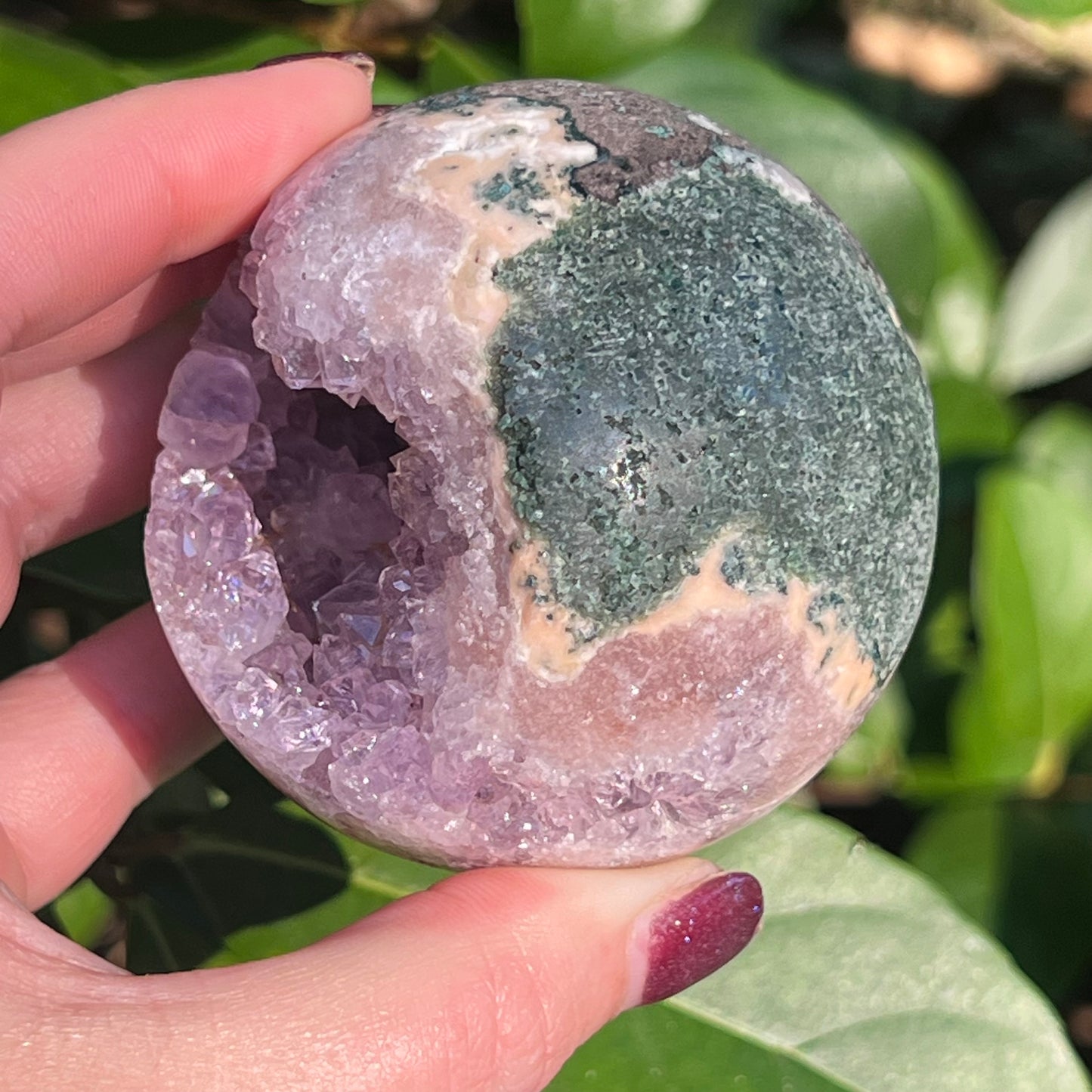 Incredible Druzy Pink Amethyst Crystal Sphere