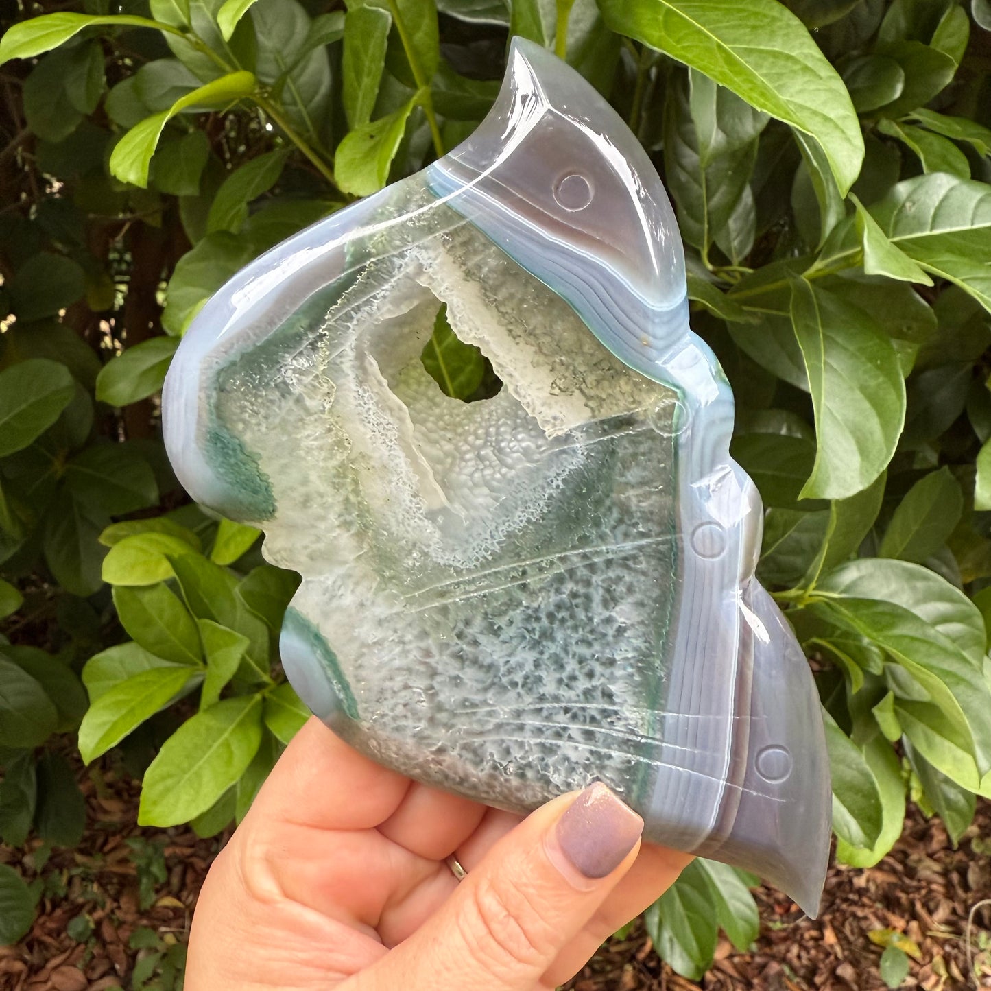 Natural Moss Agate Butterfly Crystal Wings
