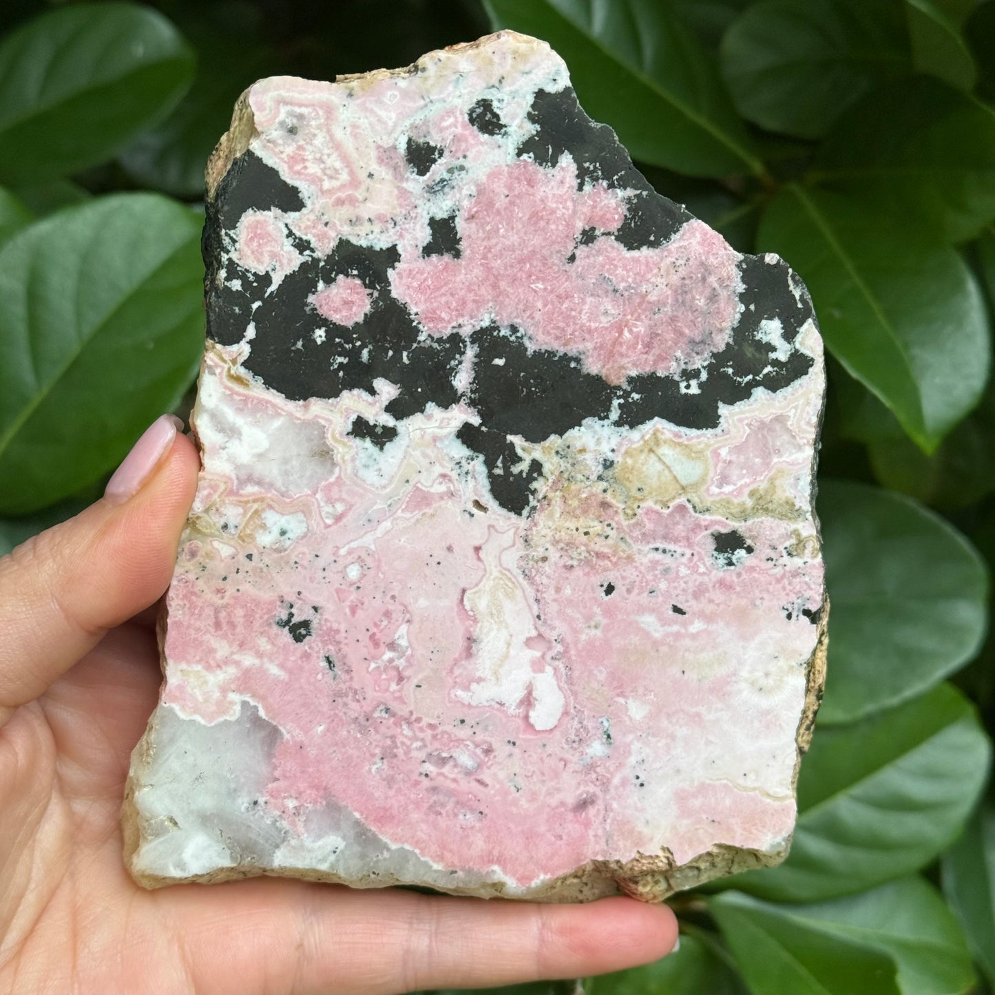 Peruvian Rhodochrosite Crystal Carving Slab
