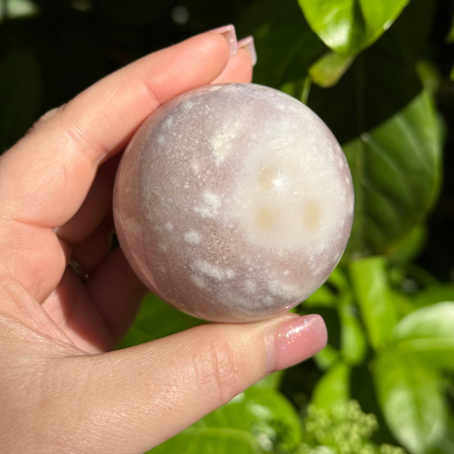 Pink Amethyst & Flower Agate Druzy Crystal Sphere