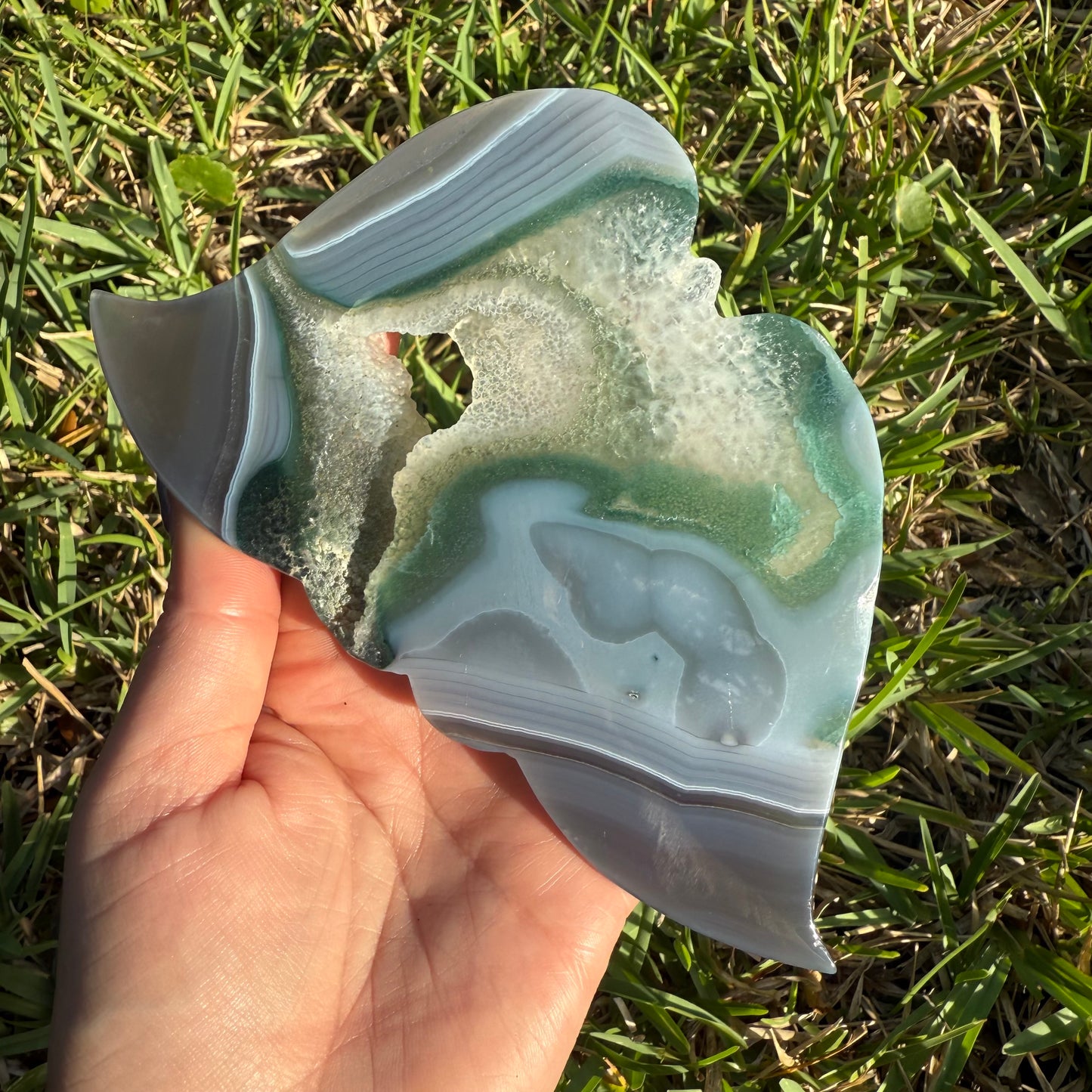 Natural Moss Agate Butterfly Crystal Wings