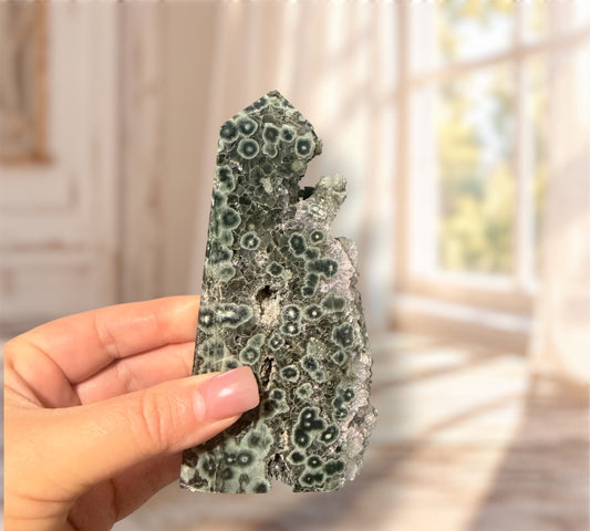 Orbicular Ocean Jasper Druzy Freeform Crystal