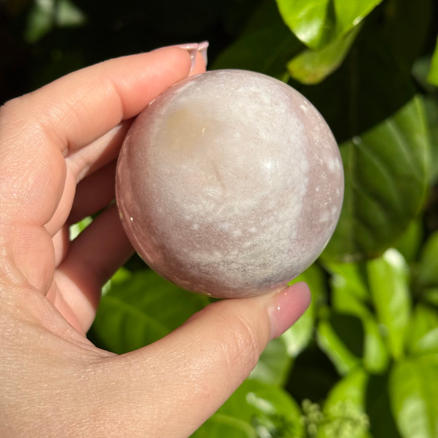 Pink Amethyst & Flower Agate Druzy Crystal Sphere