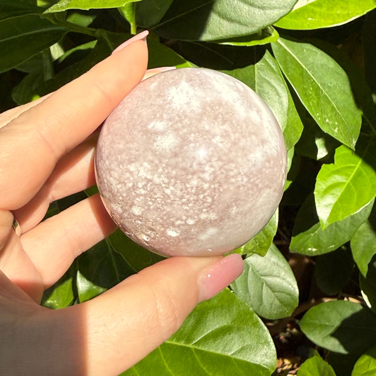 Pink Amethyst & Flower Agate Druzy Crystal Sphere