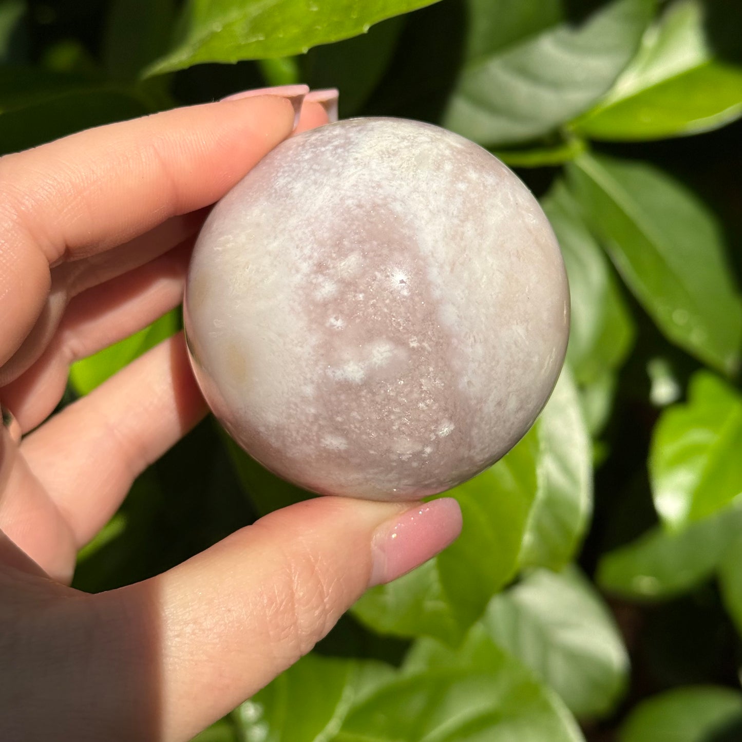Pink Amethyst & Flower Agate Druzy Crystal Sphere