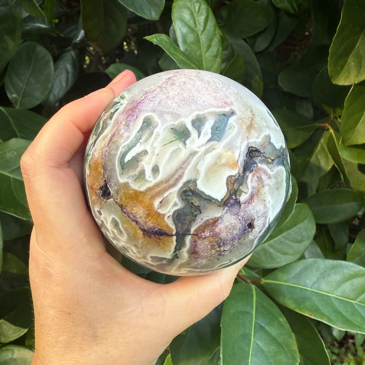 Moss Agate Crystal Sphere