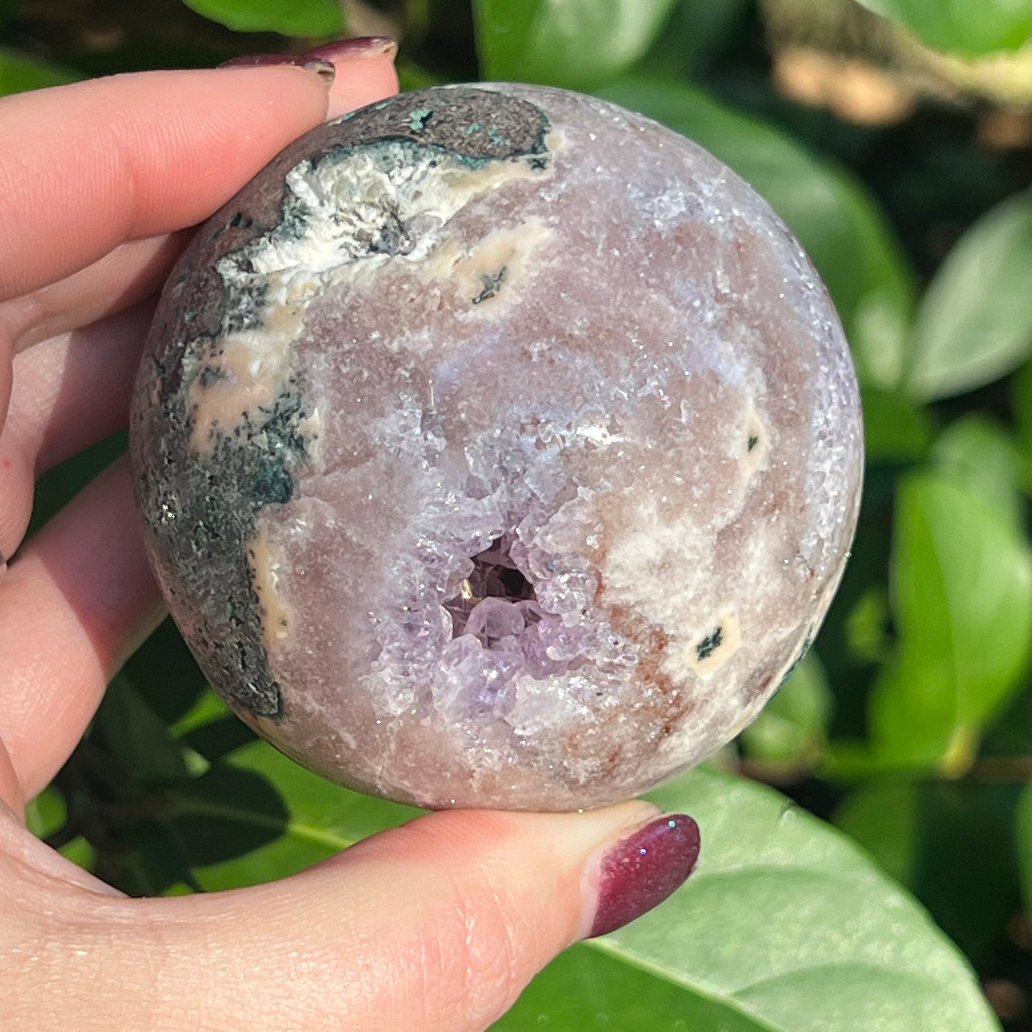 Incredible Druzy Pink Amethyst Crystal Sphere