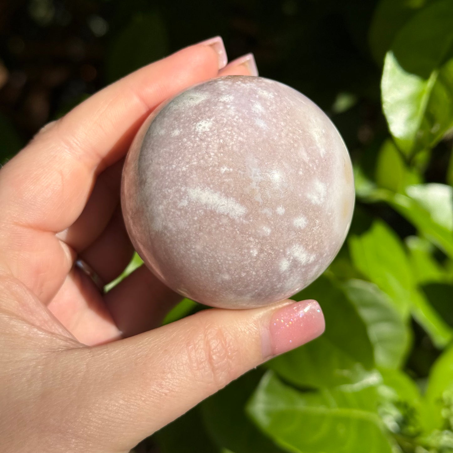 Pink Amethyst & Flower Agate Druzy Crystal Sphere