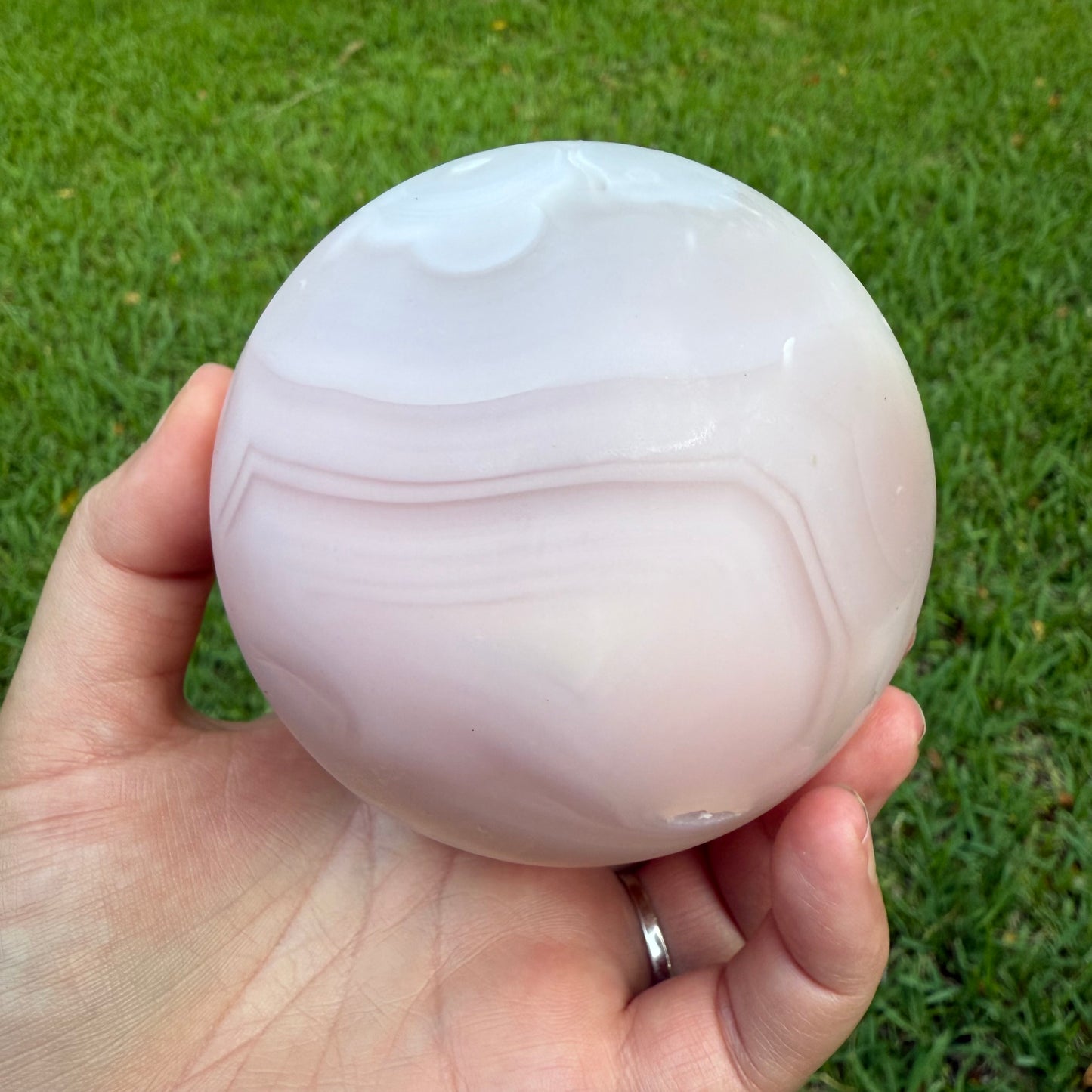 Natural Pink Jelly Crystal Sphere