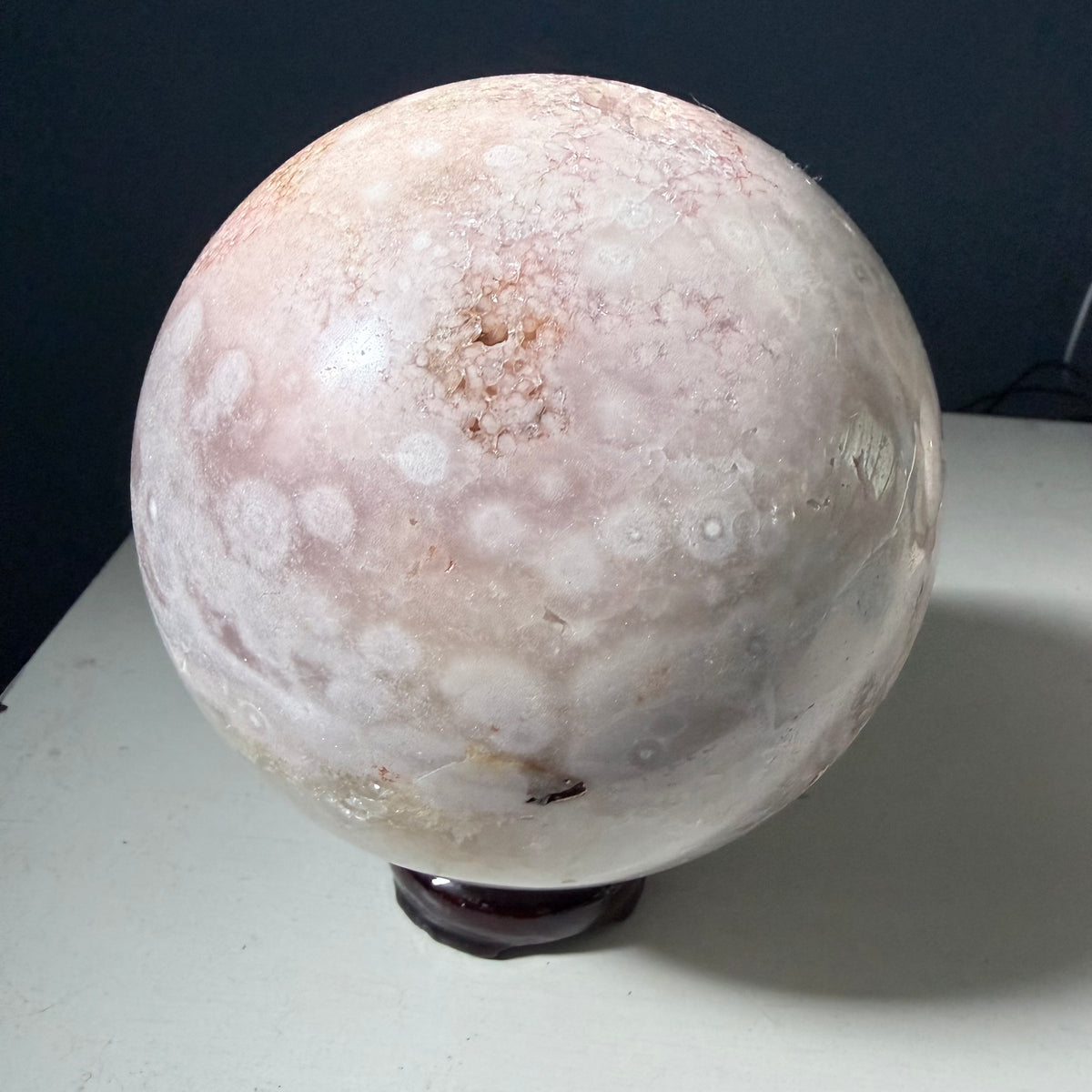 Pink Amethyst & Flower Agate Druzy Crystal Sphere 6lbs