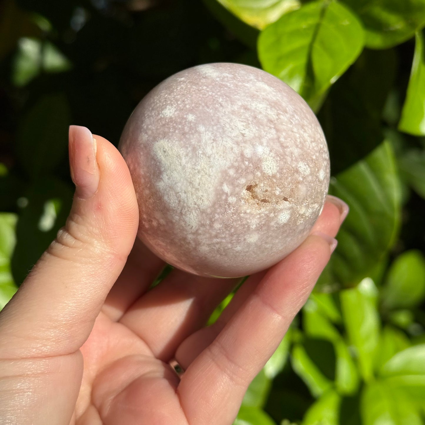 Pink Amethyst & Flower Agate Druzy Crystal Sphere