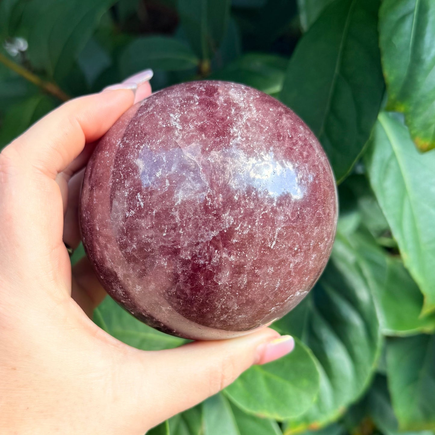 Sparkled Strawberry Quartz Crystal Sphere XXL