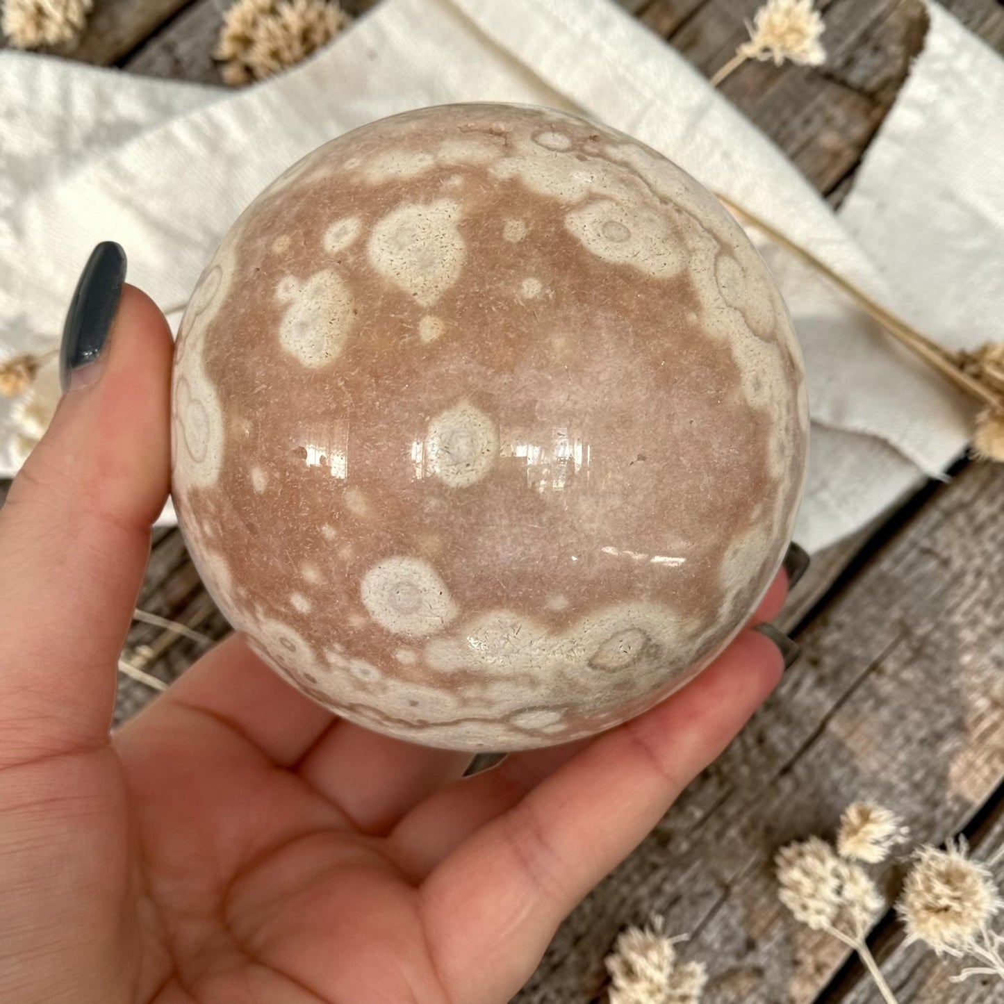 Pink Amethyst & Flower Agate Crystal Sugar Druzy Sphere