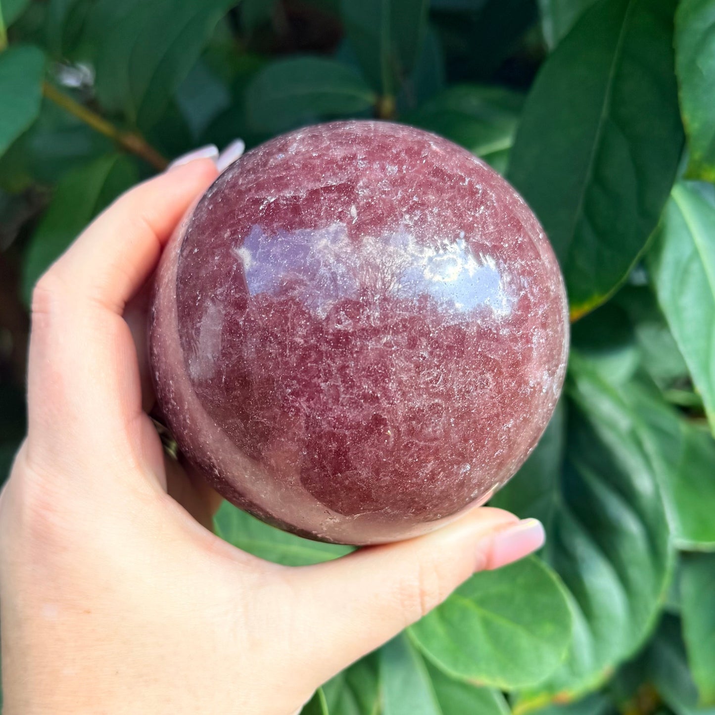 Sparkled Strawberry Quartz Crystal Sphere XXL