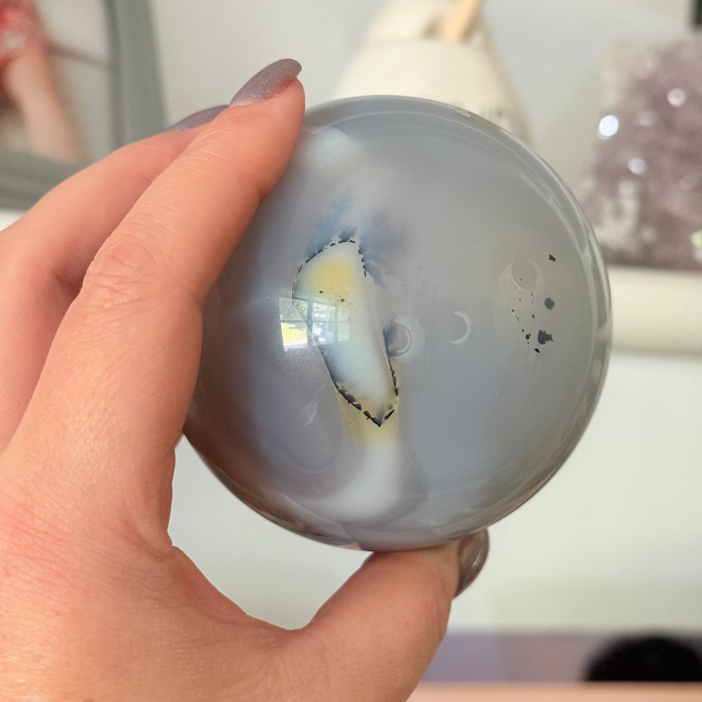 Druzy Jelly Agate Crystal Sphere