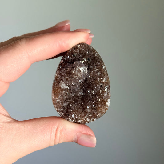 Small Amethyst Druzy Egg with Stand