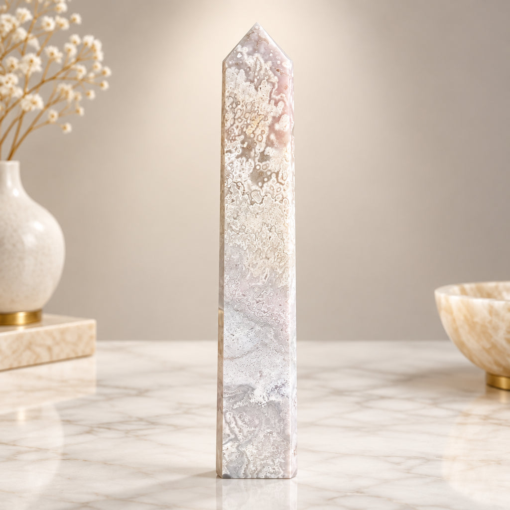 Pink Amethyst Druzy Crystal Tower