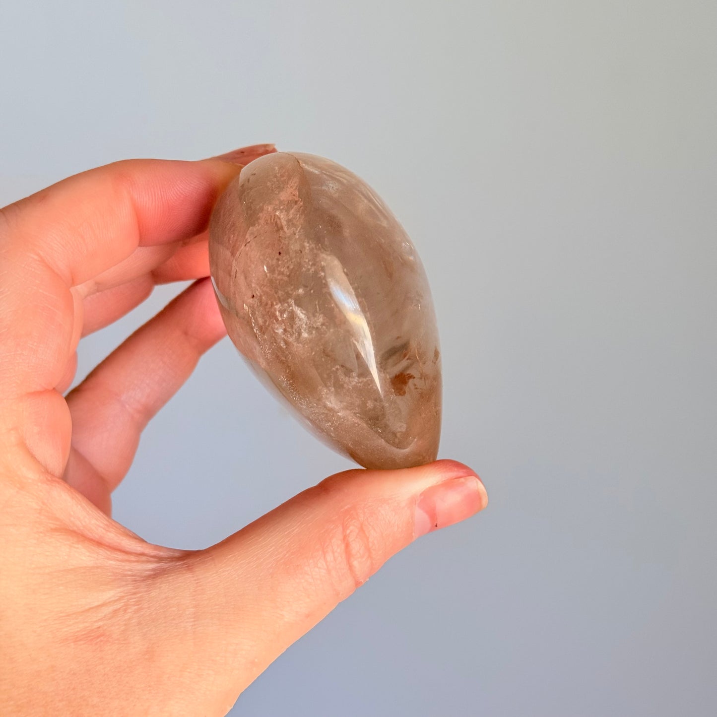 Chunky Clear Quartz Crystal Heart Carving (Flash)