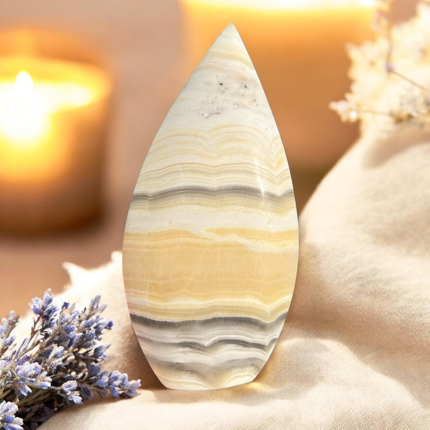 Banded Yellow Calcite Crystal