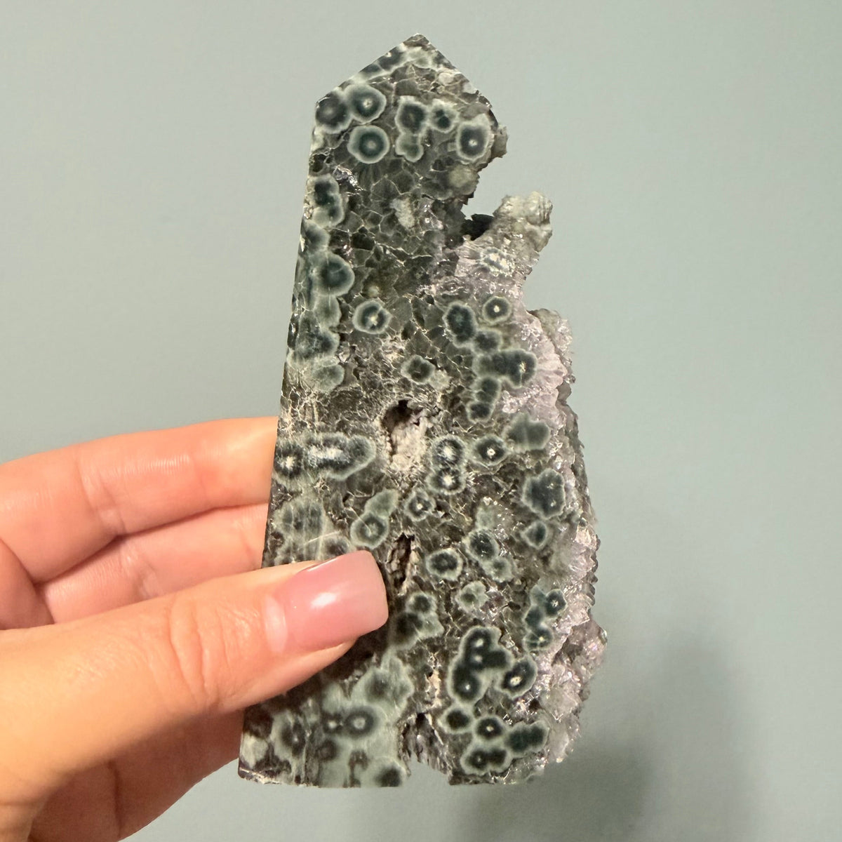 Orbicular Ocean Jasper Druzy Freeform Crystal