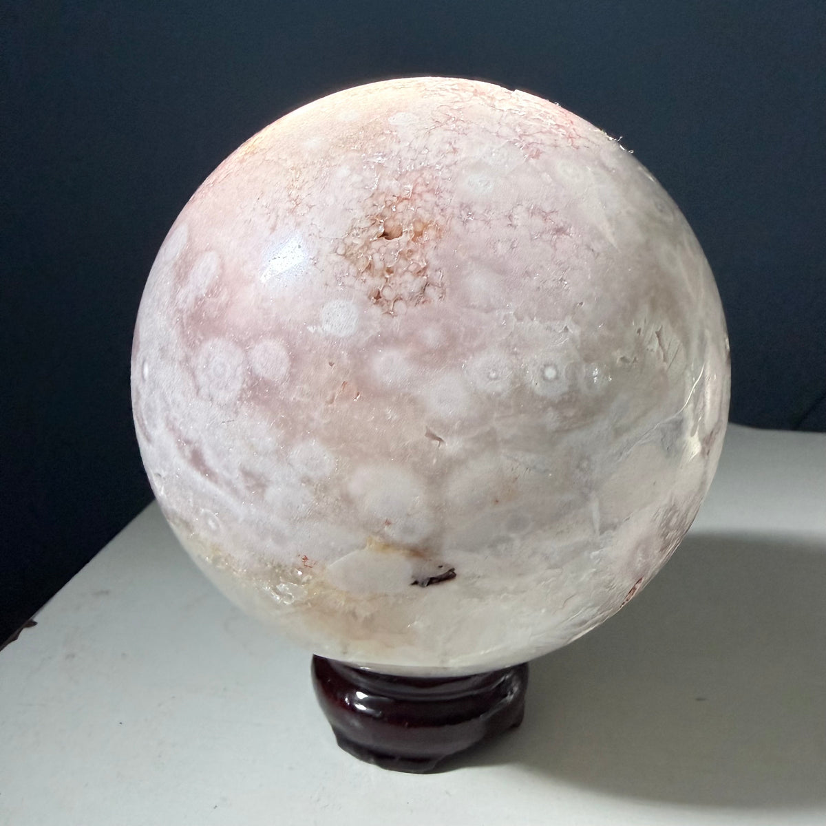 Pink Amethyst & Flower Agate Druzy Crystal Sphere 6lbs
