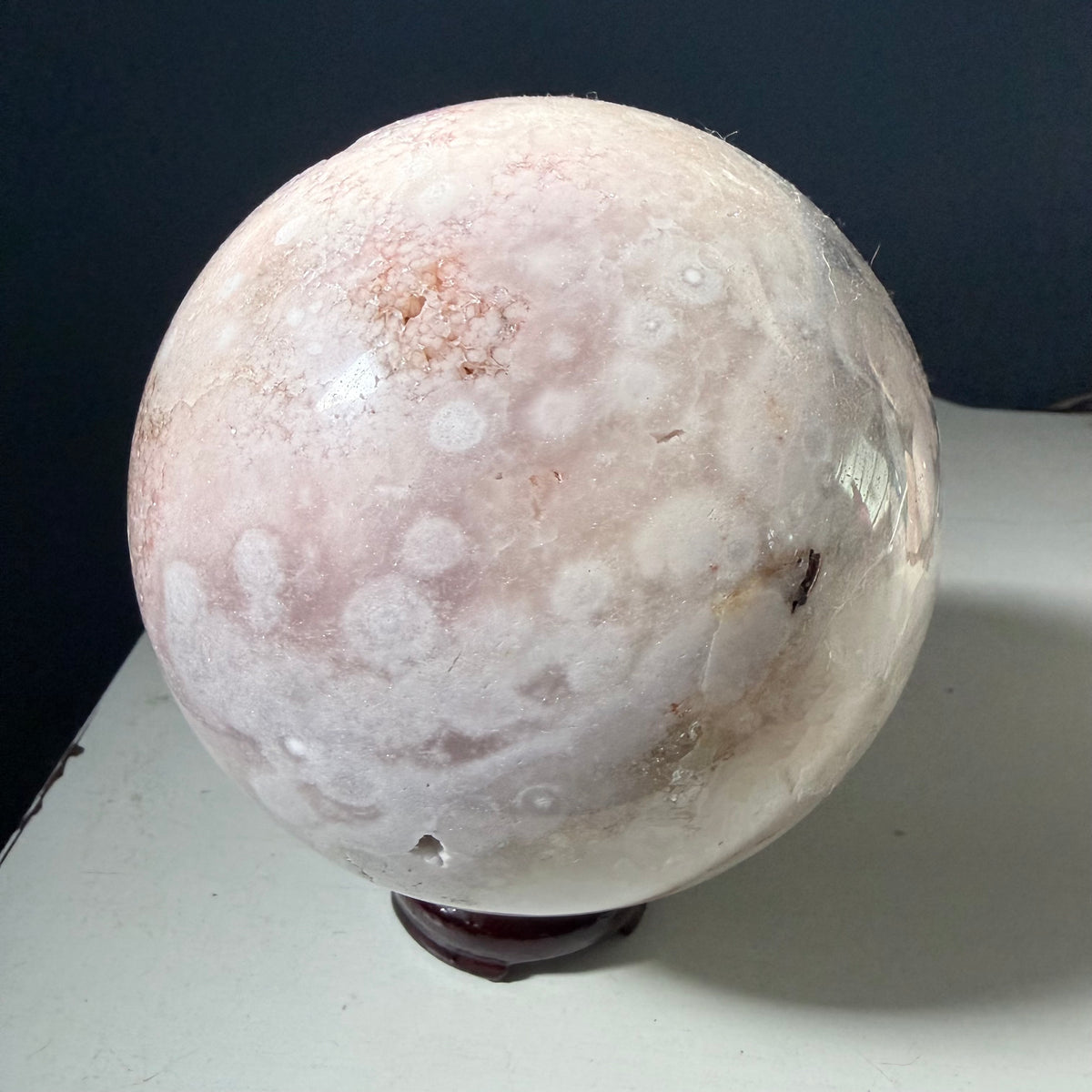 Pink Amethyst & Flower Agate Druzy Crystal Sphere 6lbs