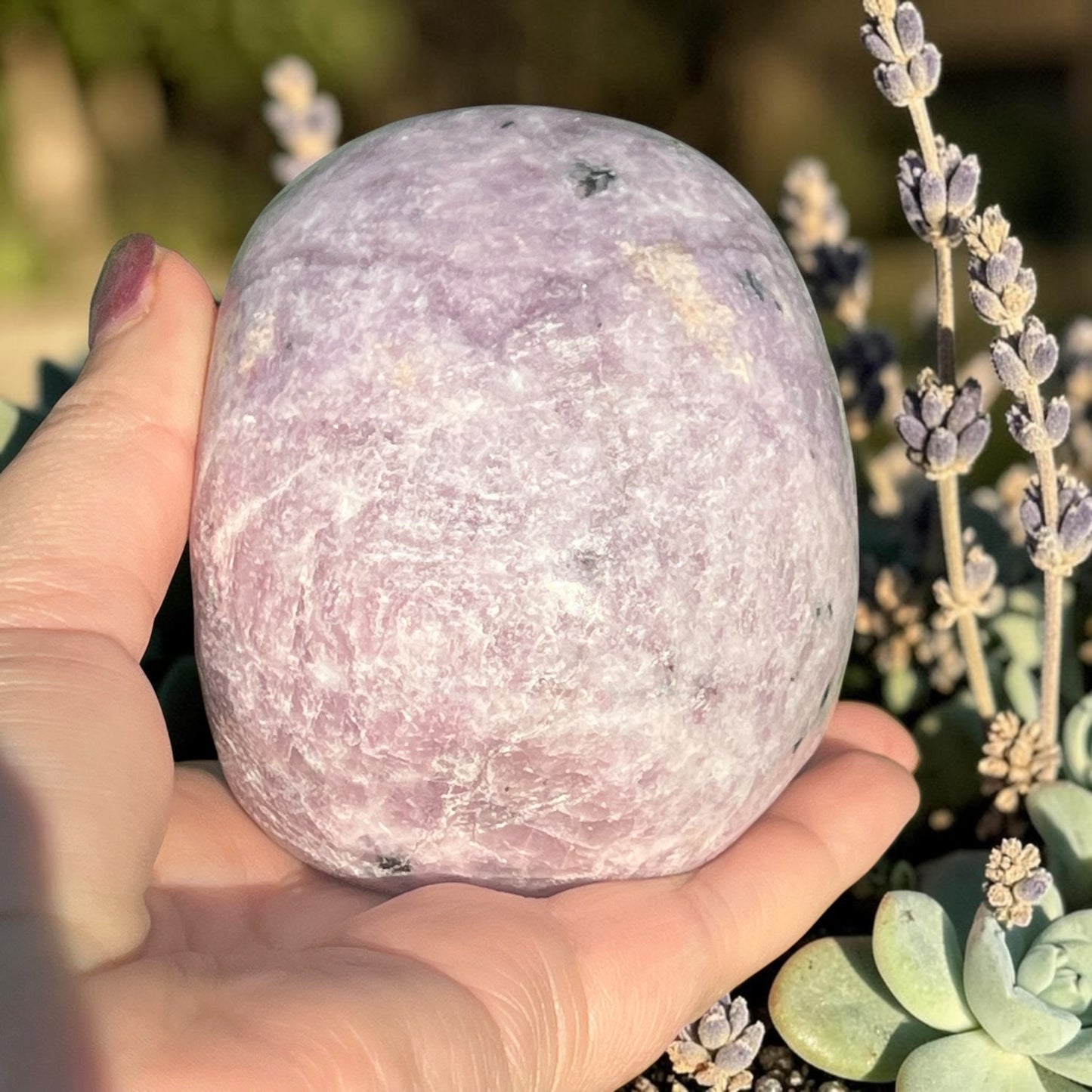 Large Lepidolite Crystal Skull Carving (1.94 lb) – Hand-Carved Statement Piece