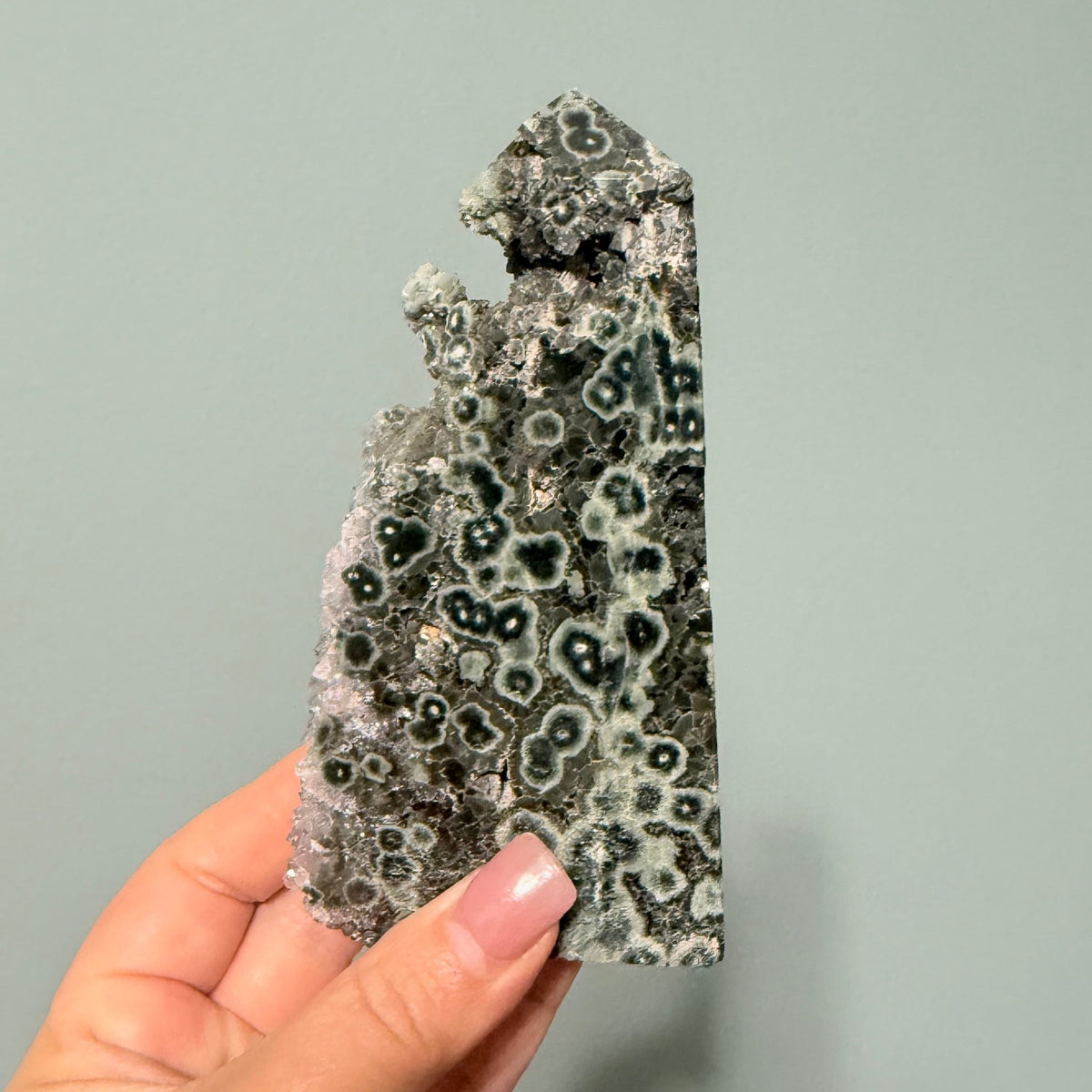 Orbicular Ocean Jasper Druzy Freeform Crystal