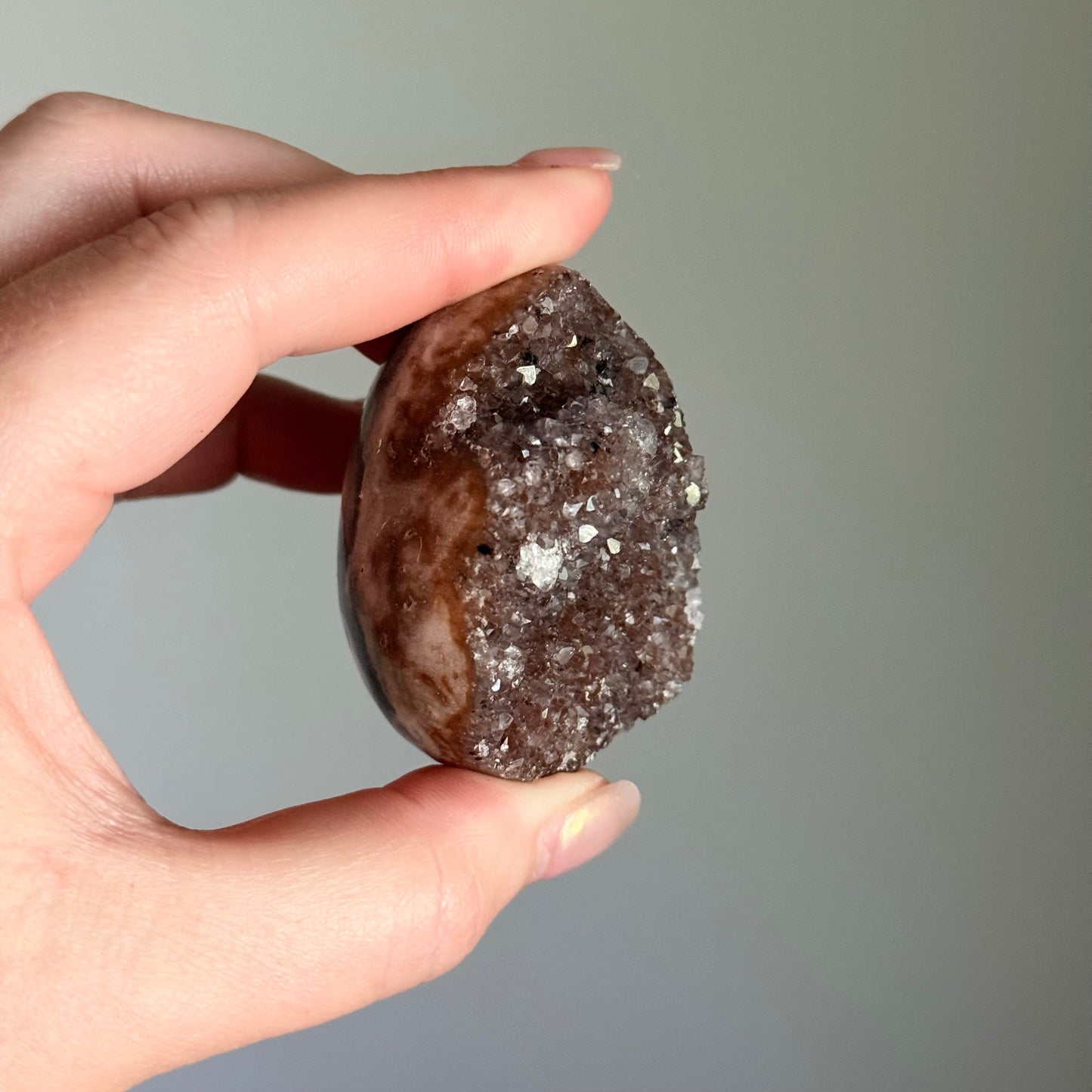 Small Amethyst Druzy Egg with Stand