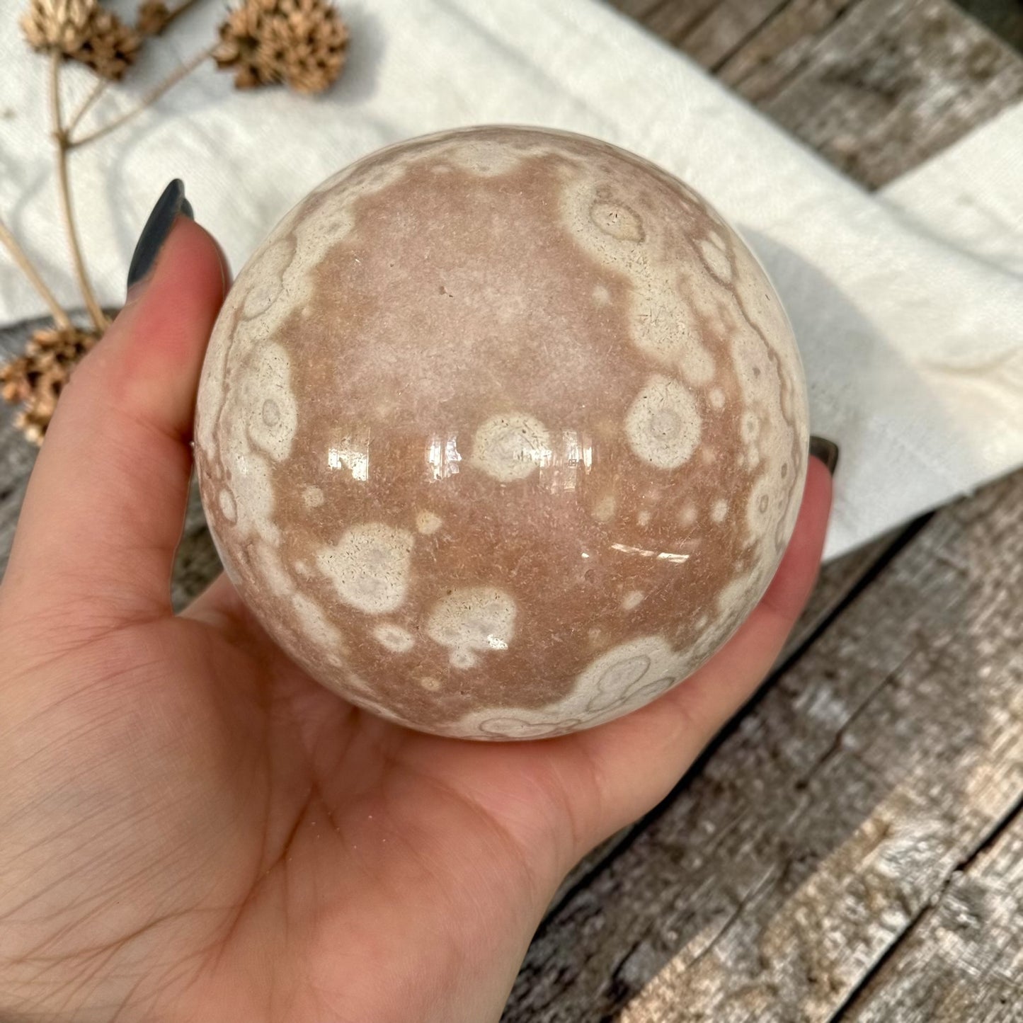 Pink Amethyst & Flower Agate Crystal Sugar Druzy Sphere