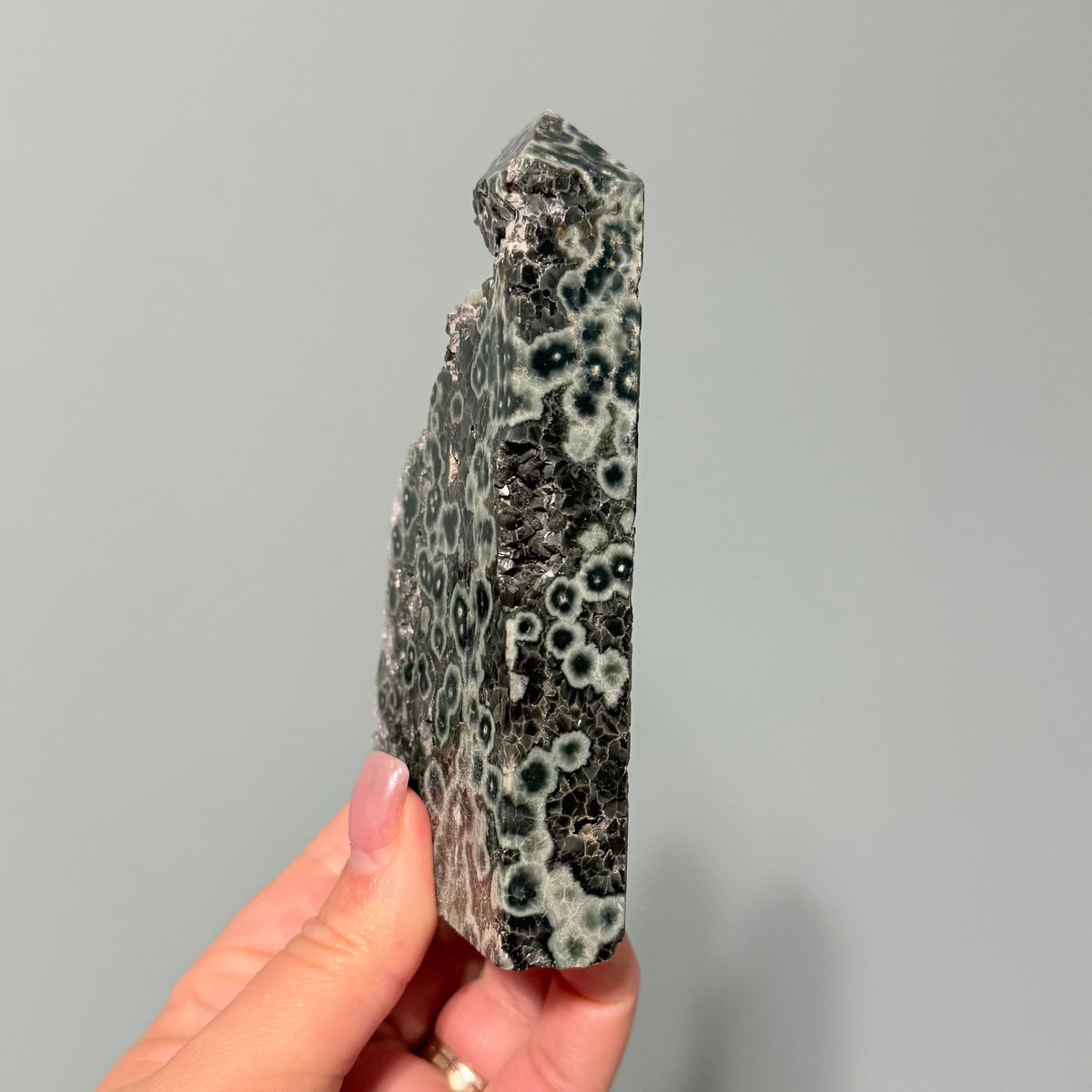 Orbicular Ocean Jasper Druzy Freeform Crystal