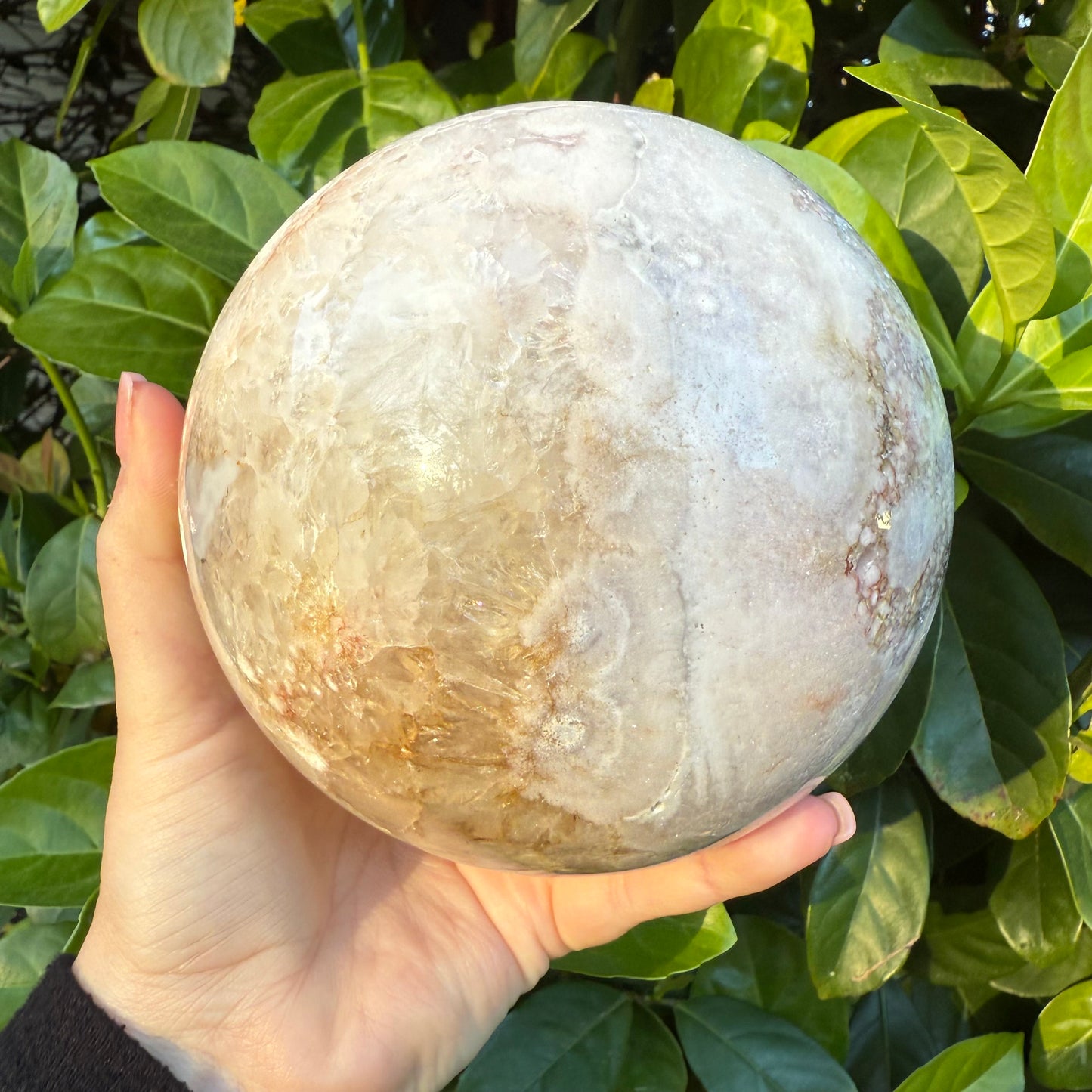Pink Amethyst & Flower Agate Druzy Crystal Sphere 6lbs