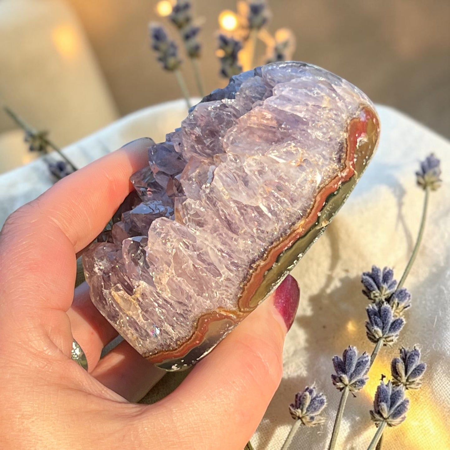 Chunky Ameythyst Crystal Heart Carving