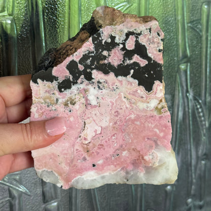 Peruvian Rhodochrosite Crystal Carving Slab