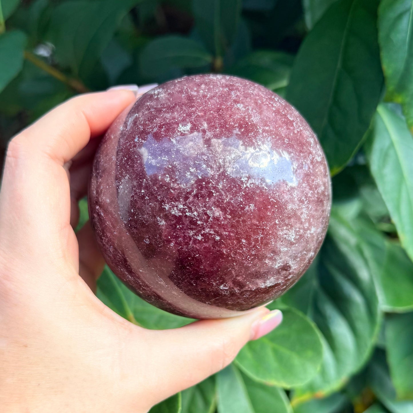 Sparkled Strawberry Quartz Crystal Sphere XXL