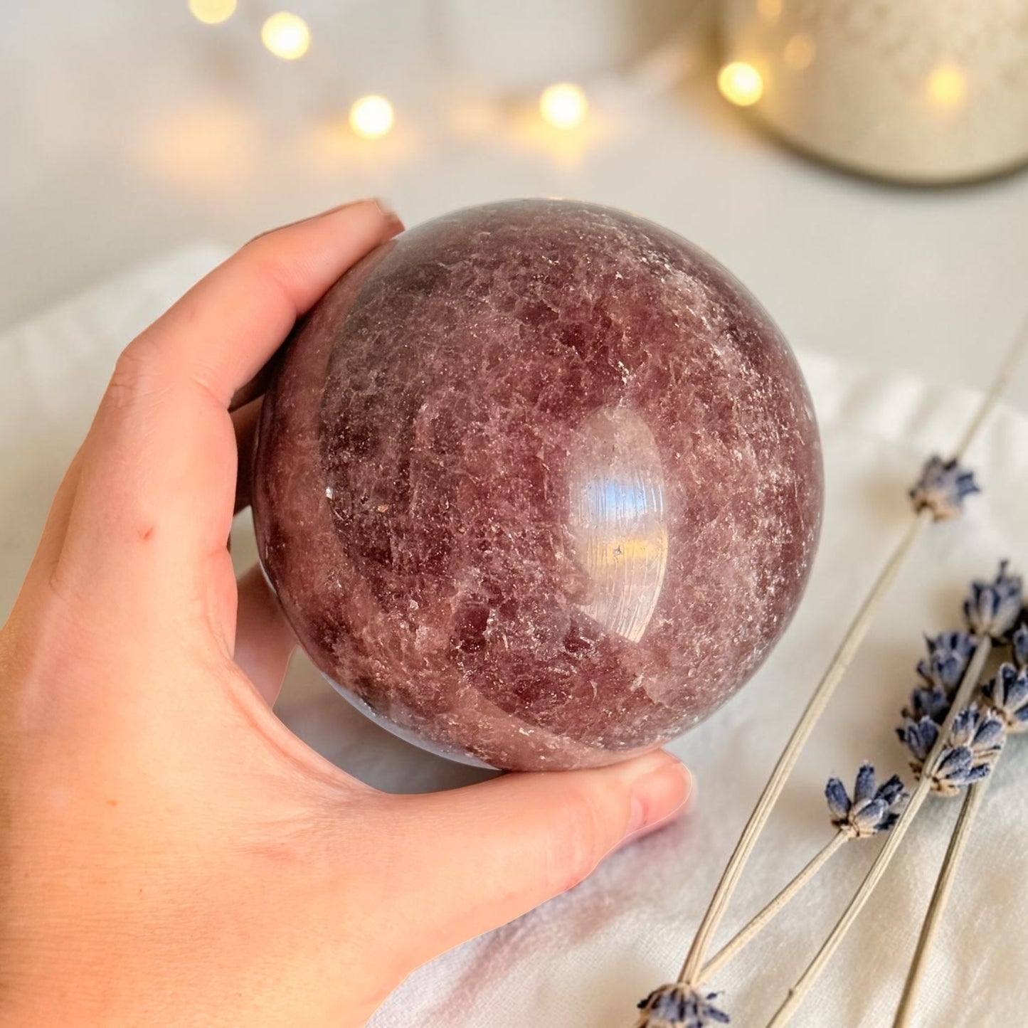 Sparkled Strawberry Quartz Crystal Sphere XXL