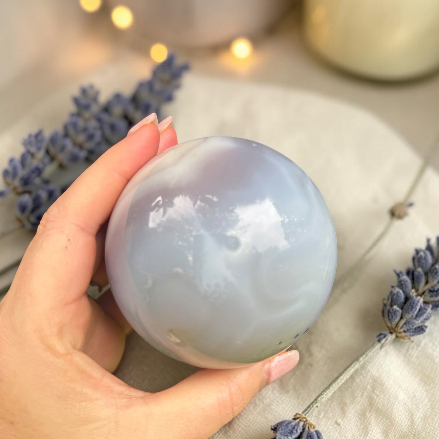Rare Druzy Jelly Agate Crystal Sphere
