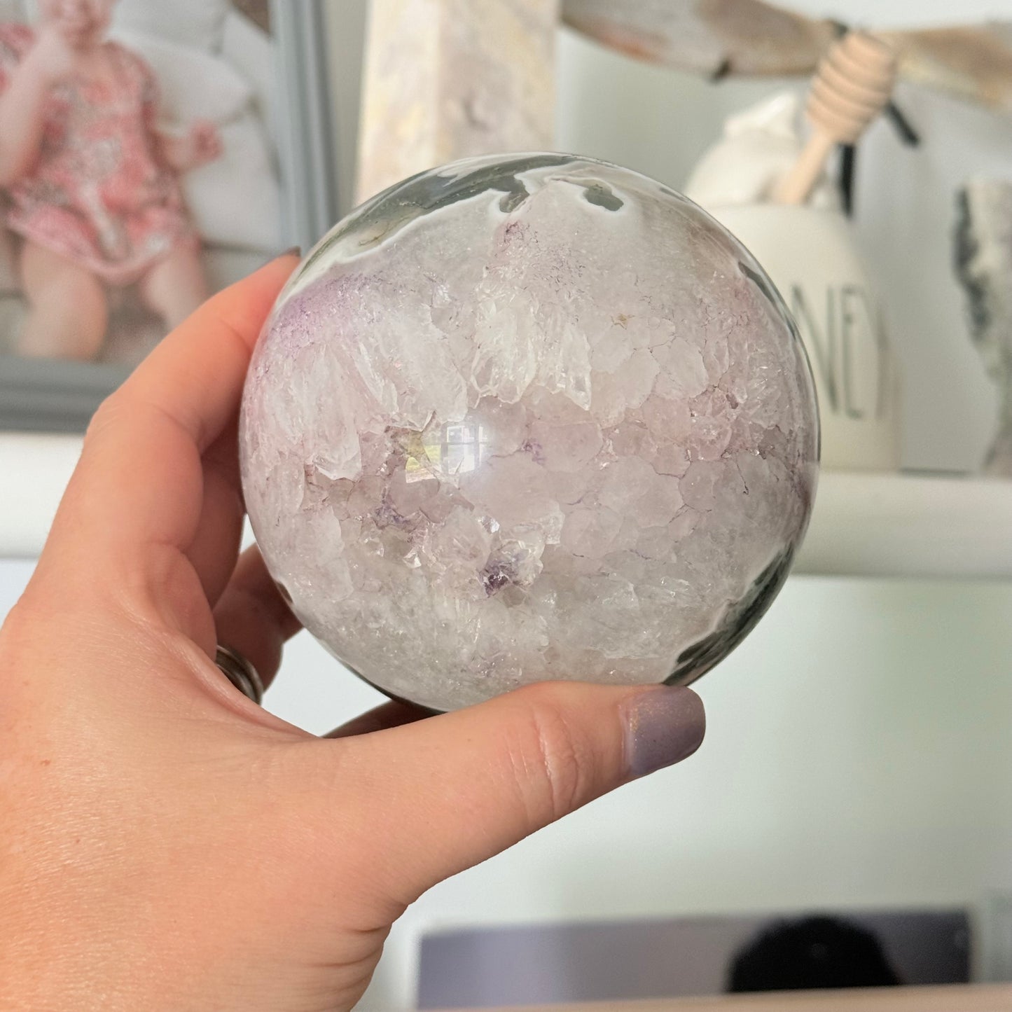 Moss Agate Crystal Sphere