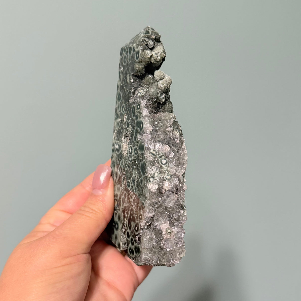 Orbicular Ocean Jasper Druzy Freeform Crystal