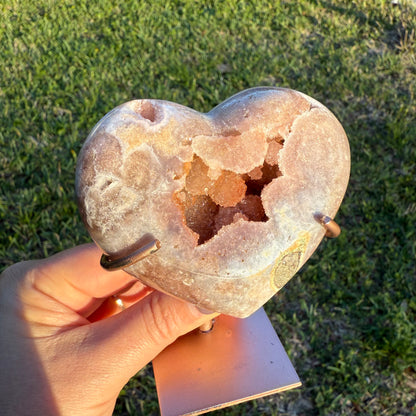 Pink Amethyst Crystal Heart Carving